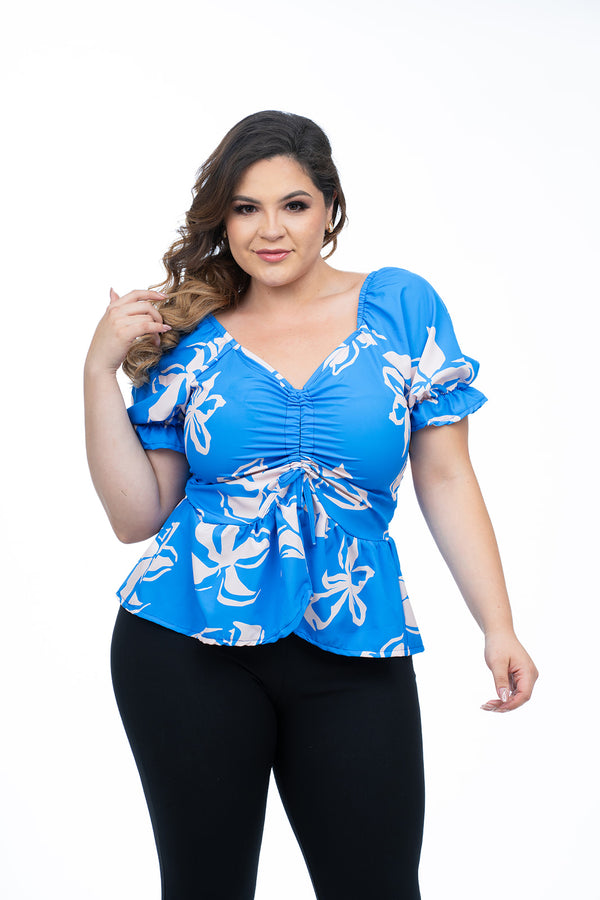 Blusa estampada azul