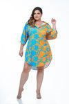Vestido estampado anaranjado
