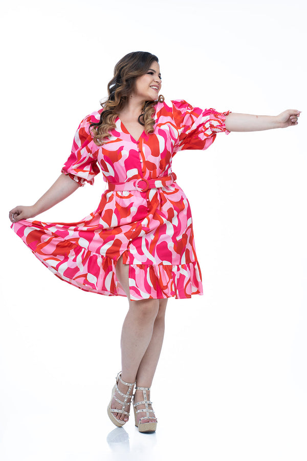 Vestido estampado romance